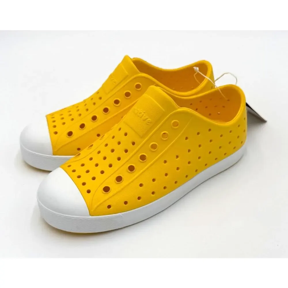 NEW! Native Jefferson Child Shoes - Crayon Yellow/Shell White - c13